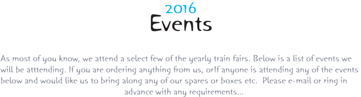 Coopertrains 2016 Events